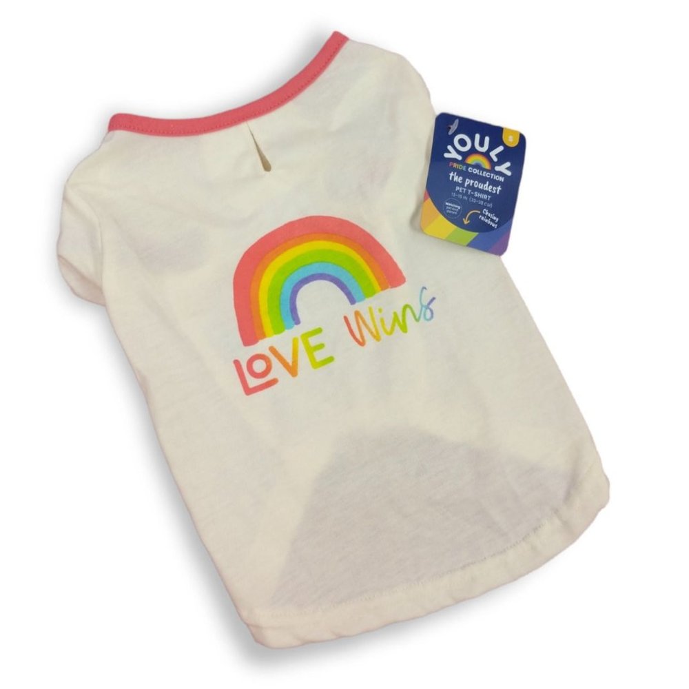 Youly Dog T-Shirt Small Pride Collection Love Wins New